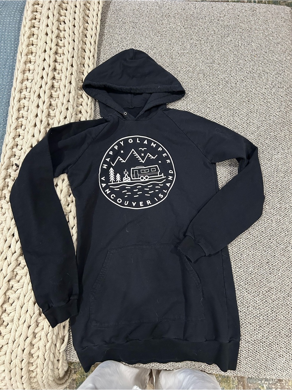 Happy Glamper Men's Black Zip-Up Hoodie